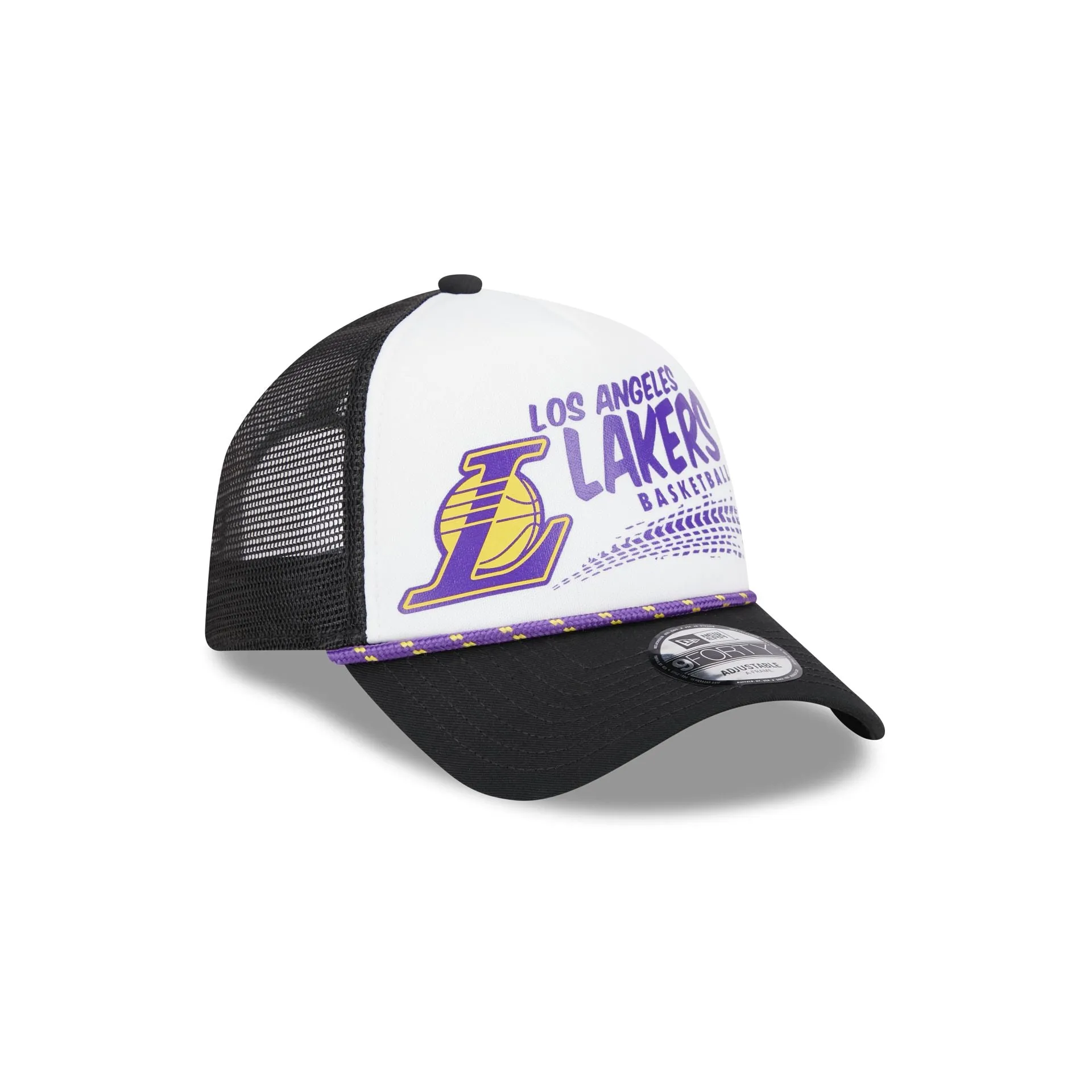 Los Angeles Lakers 2024 Rally Drive White 9FORTY A-Frame Trucker Hat sold by New Era product image thumbnail 3
