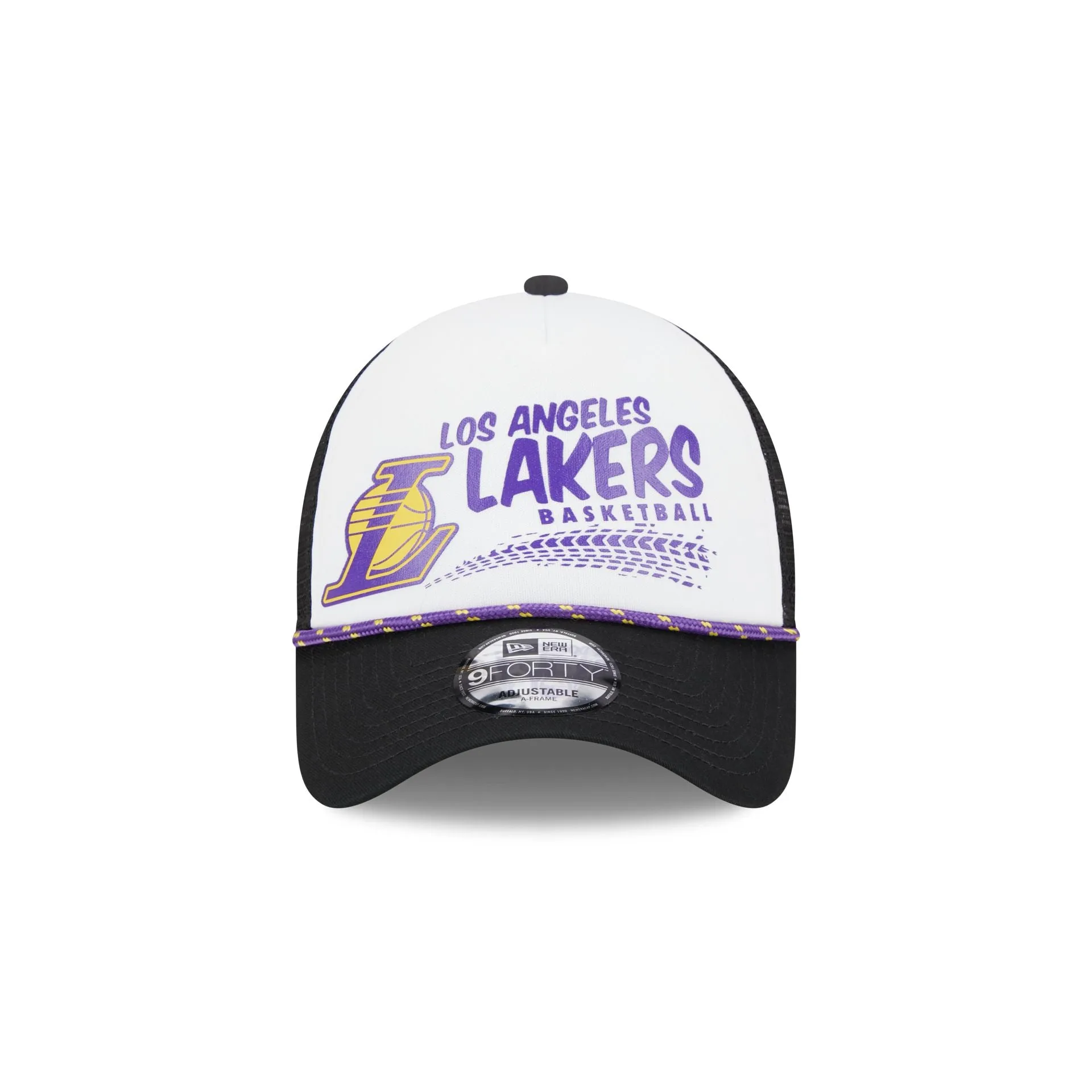 Los Angeles Lakers 2024 Rally Drive White 9FORTY A-Frame Trucker Hat sold by New Era product image thumbnail 2