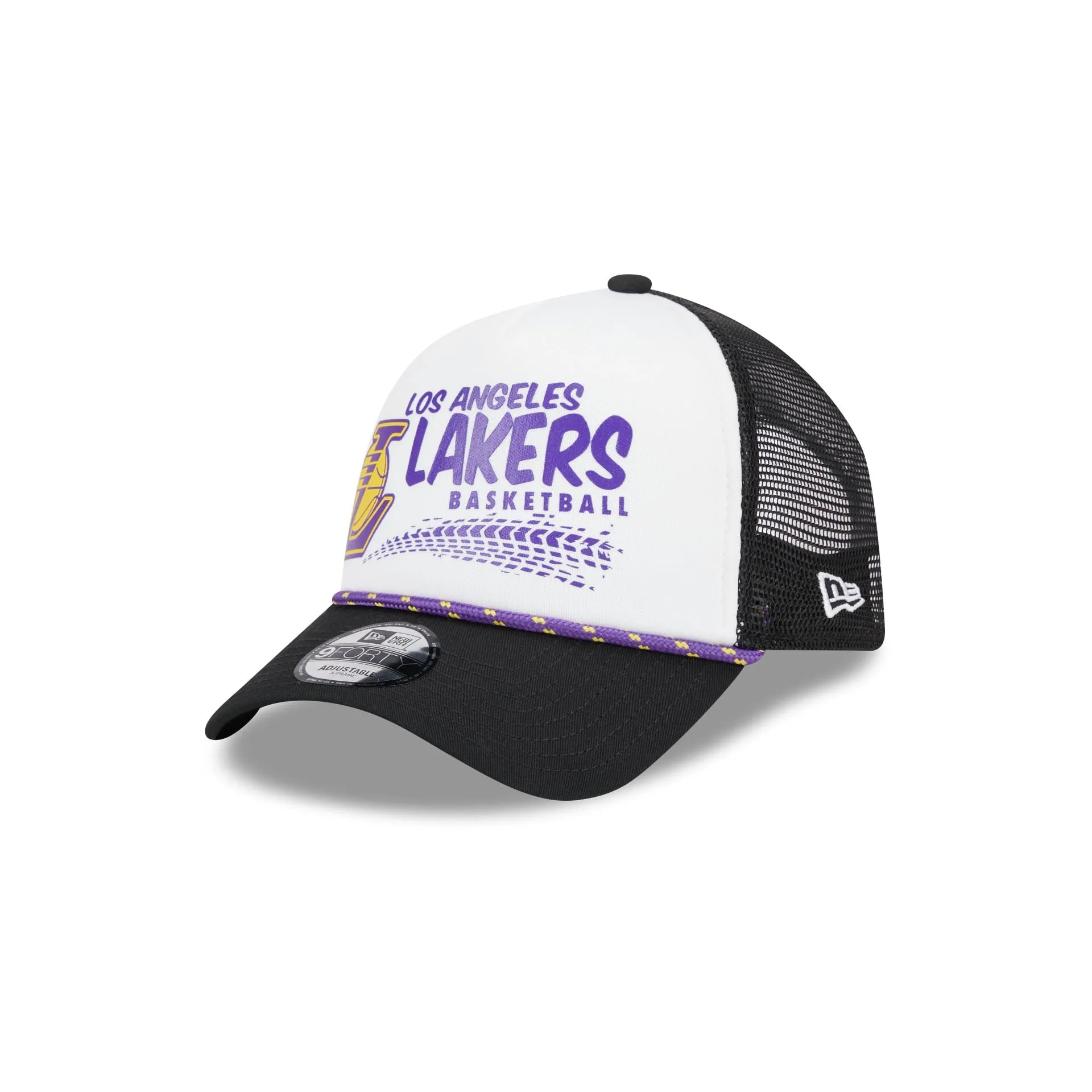 Los Angeles Lakers 2024 Rally Drive White 9FORTY A-Frame Trucker Hat sold by New Era