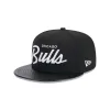 Chicago Bulls Faux Leather Visor 9FIFTY Snapback Hat sold by New Era