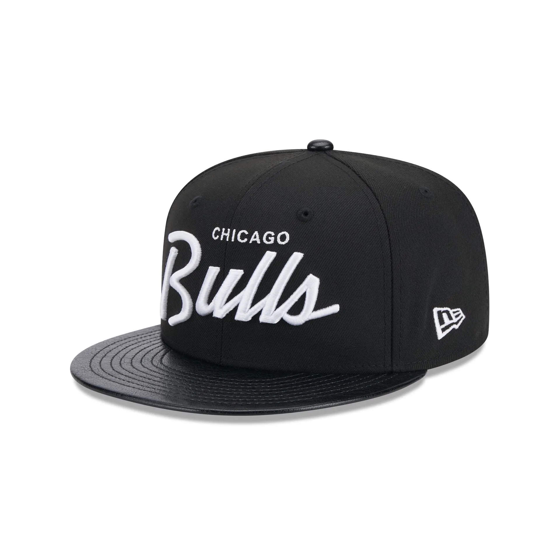 Chicago Bulls Faux Leather Visor 9FIFTY Snapback Hat sold by New Era product image thumbnail 3