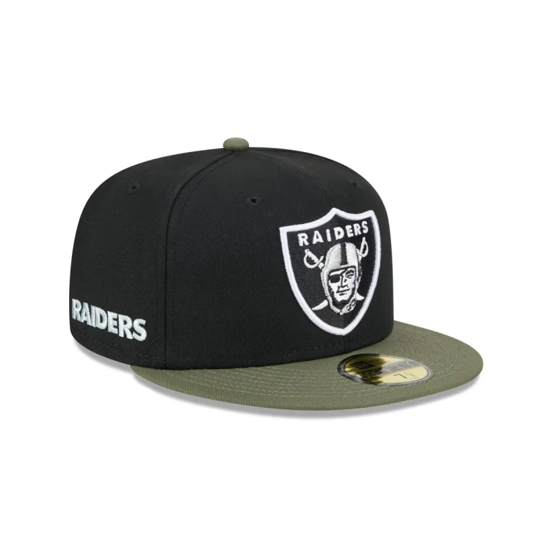 Las Vegas Raiders Olive Visor 59FIFTY Fitted Hat sold by New Era