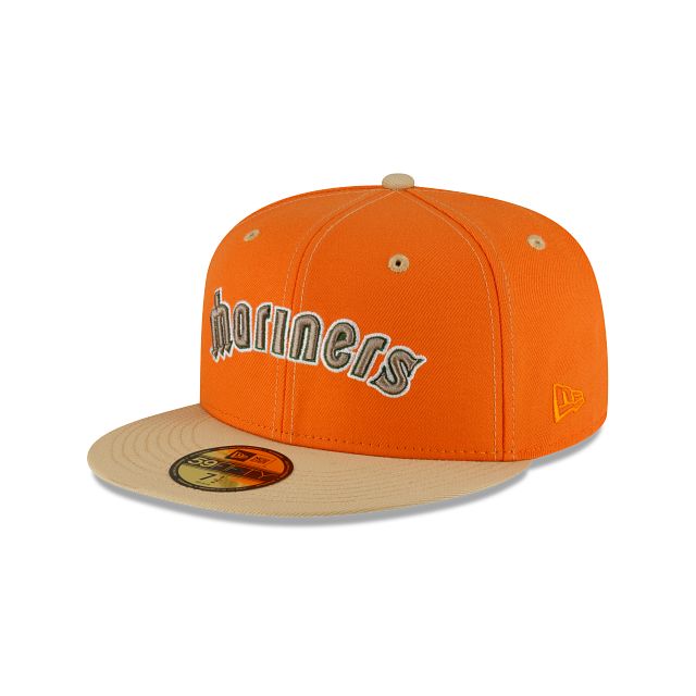 【US限定】NEW ERA 59FIFTY Seattle Mariners Walnut & Orange Men's Seattle Mariners New Era Brown/Orange Spring Color