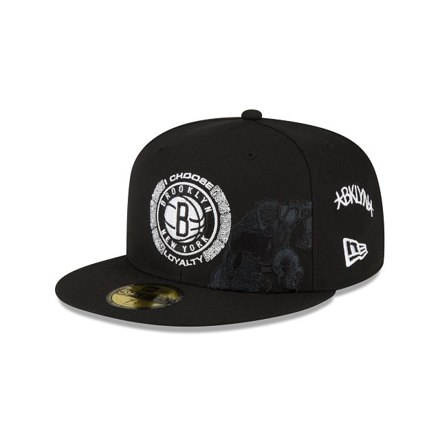 Marvel X Brooklyn Nets Black 59FIFTY Fitted Hat sold by New Era