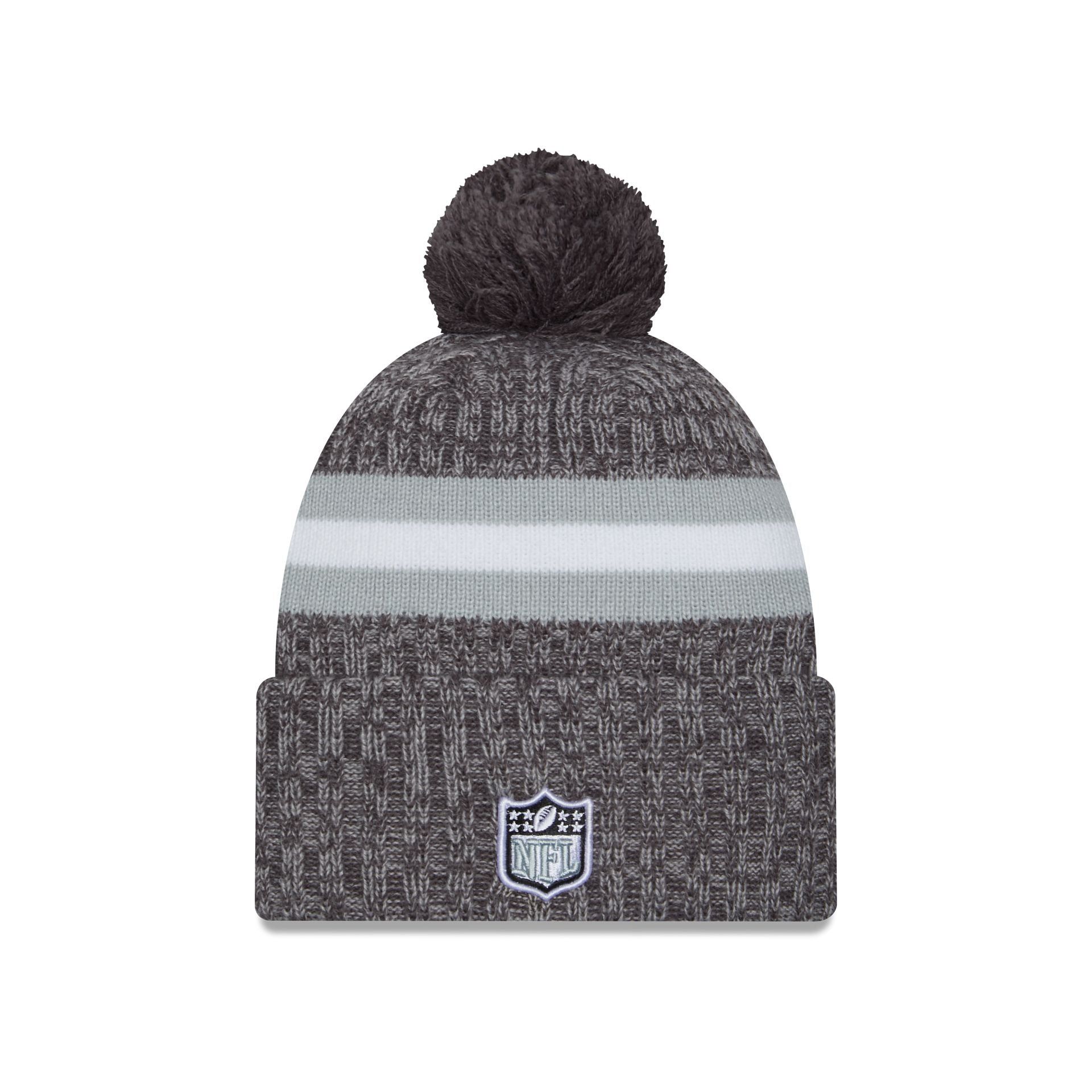 Las Vegas Raiders 2023 Cold Weather Gray Pom Knit Hat sold by New Era product image thumbnail 2