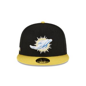 Miami Dolphins Chartreuse Visor 59FIFTY Fitted Hat sold by New Era