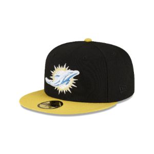 Miami Dolphins Chartreuse Visor 59FIFTY Fitted Hat sold by New Era