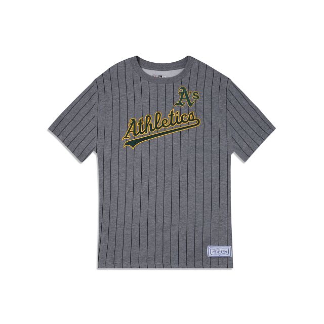 Oakland Athletics Striped Gray T-Shirt sold by New Era