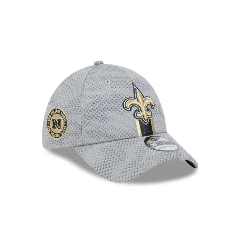 New Orleans Saints 2024 Sideline Gray 39THIRTY Stretch Fit Hat sold by New Era