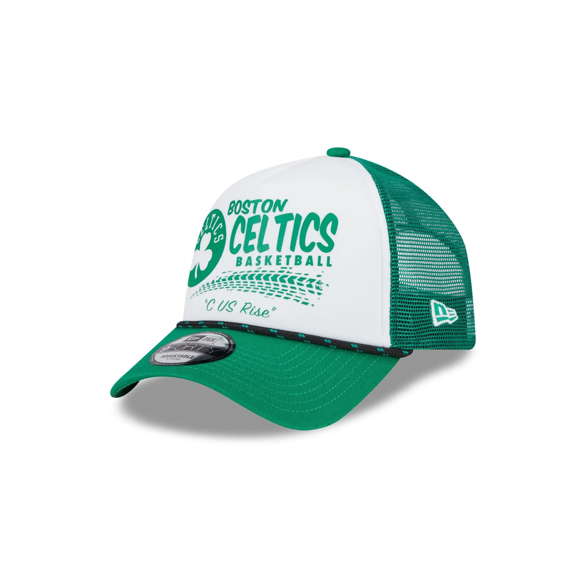 Boston Celtics 2024 Rally Drive White 9FORTY A-Frame Trucker Hat sold by New Era