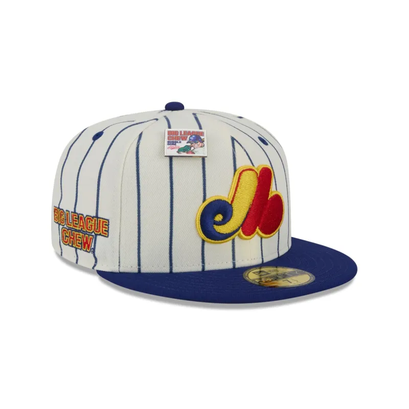 Big League Chew X Montreal Expos Pinstripe 59FIFTY Fitted Hat sold by New Era
