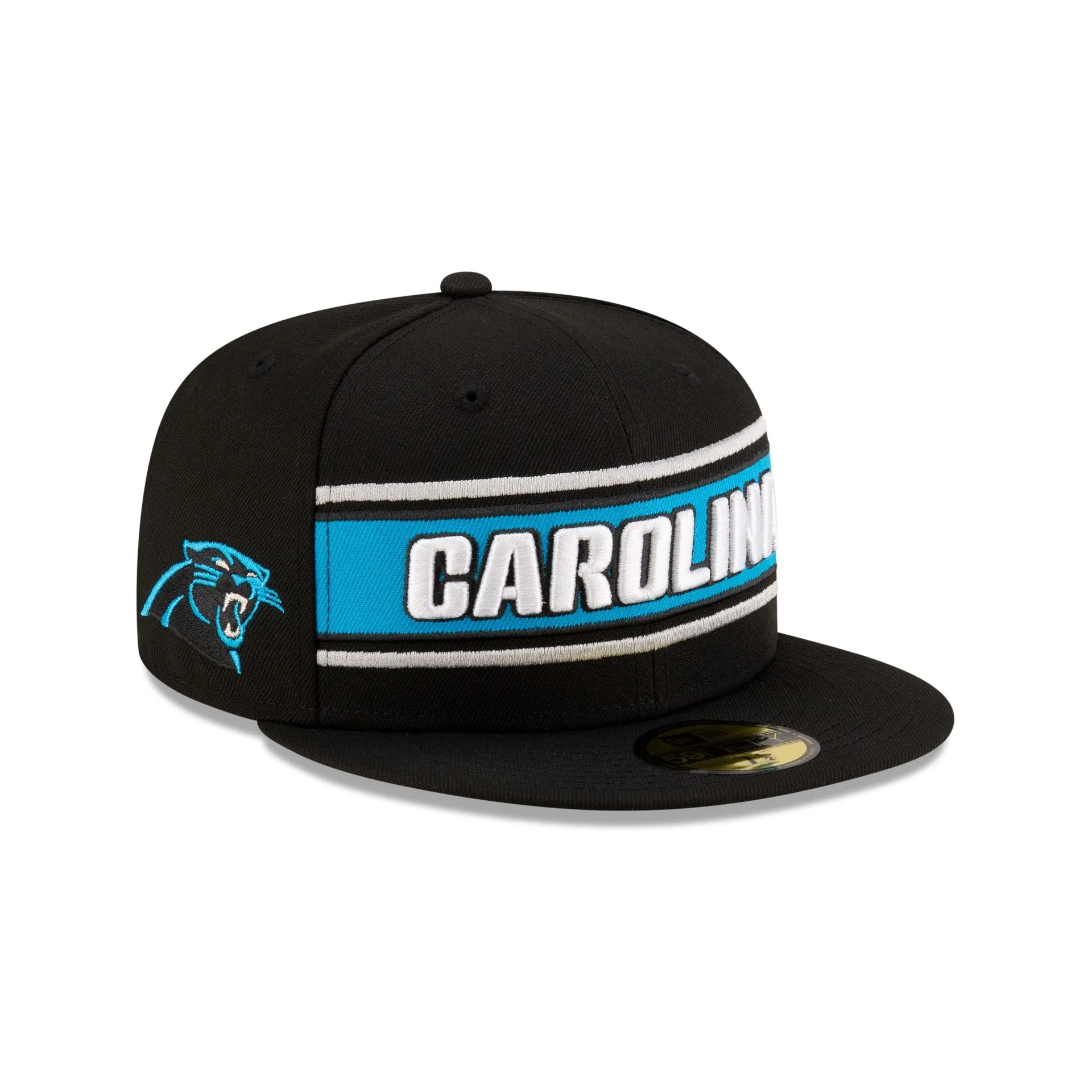 Carolina Panthers 2024 Sideline Black 59FIFTY Fitted Hat sold by New Era