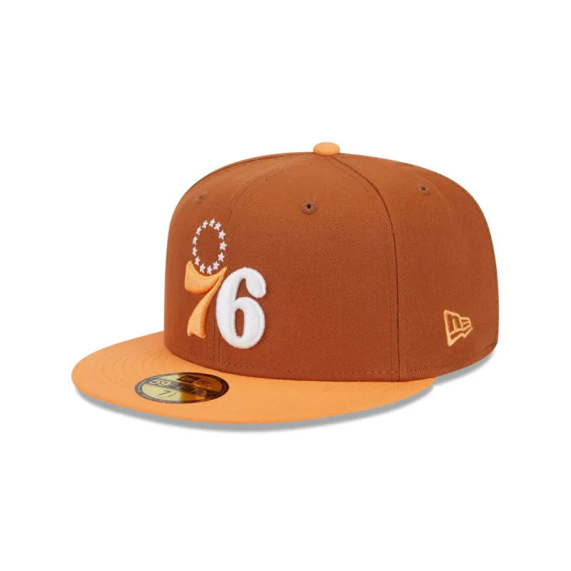 Philadelphia 76ers Color Pack Earthy Brown 59FIFTY Fitted Hat sold by New Era