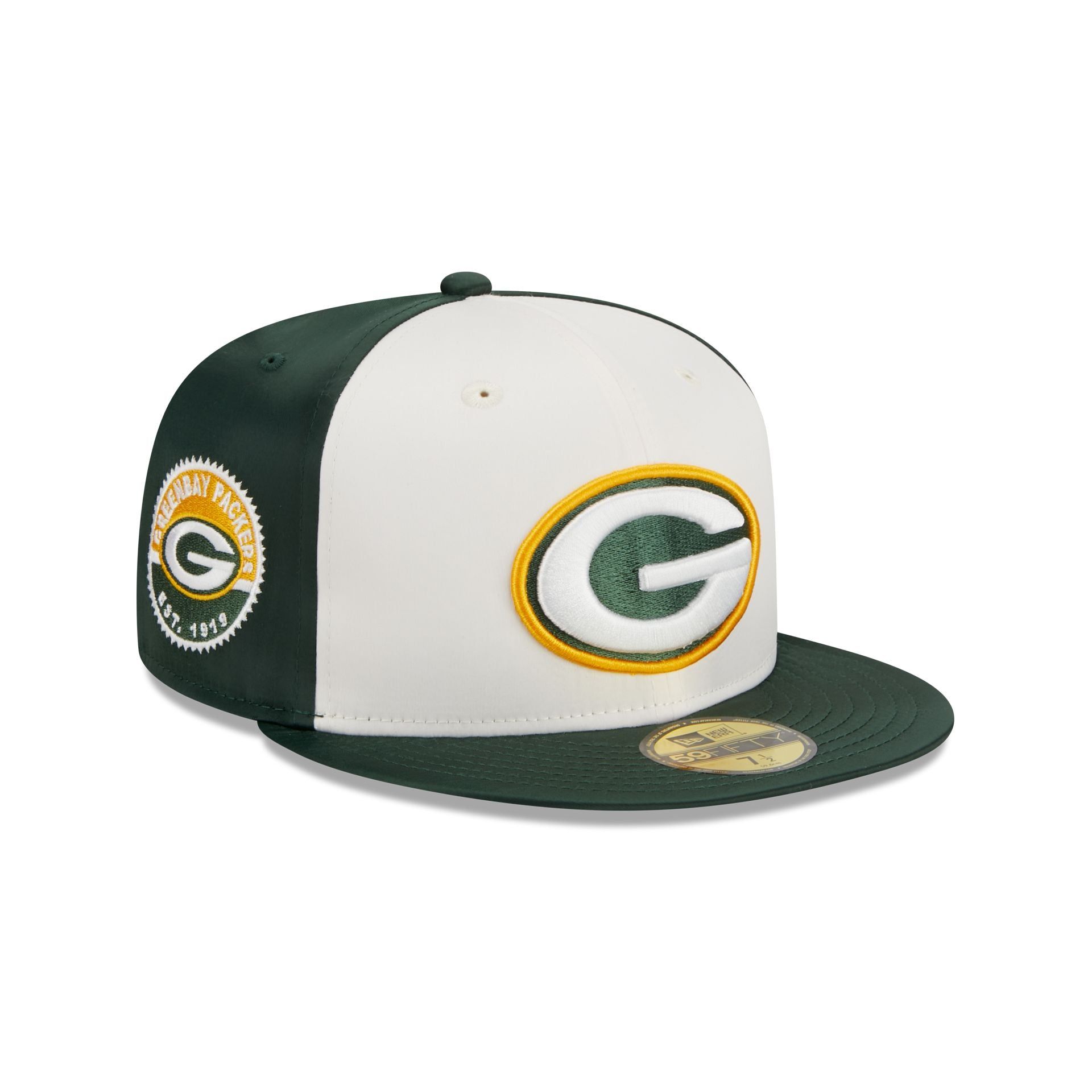 Green Bay Packers Throwback Satin 59FIFTY Fitted Hat sold by New Era