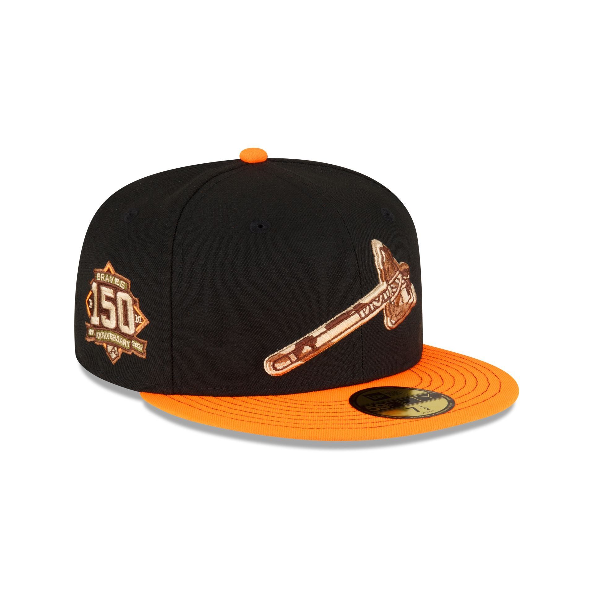 Just Caps Orange Visor Atlanta Braves 59FIFTY Fitted Hat sold by New Era