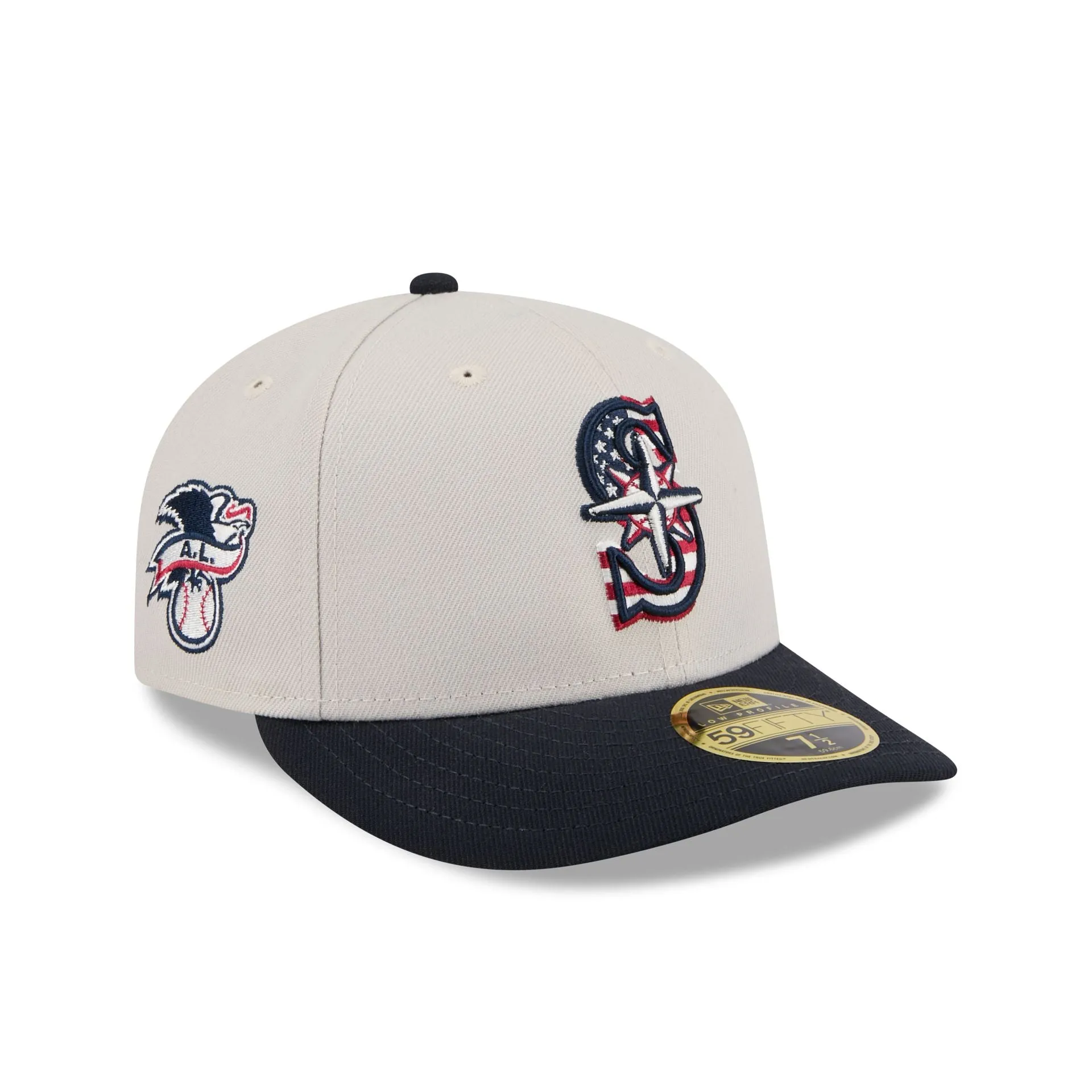 Seattle Mariners Independence Day 2024 Low Profile 59FIFTY Fitted Hat sold by New Era