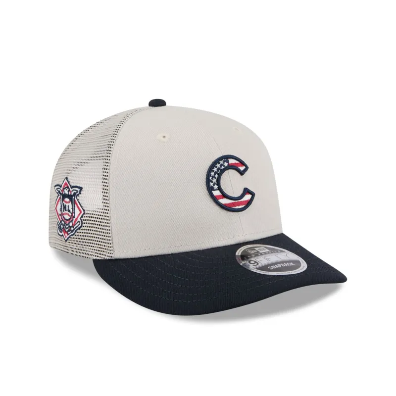 Chicago Cubs Independence Day 2024 Low Profile 9FIFTY Trucker Hat sold by New Era
