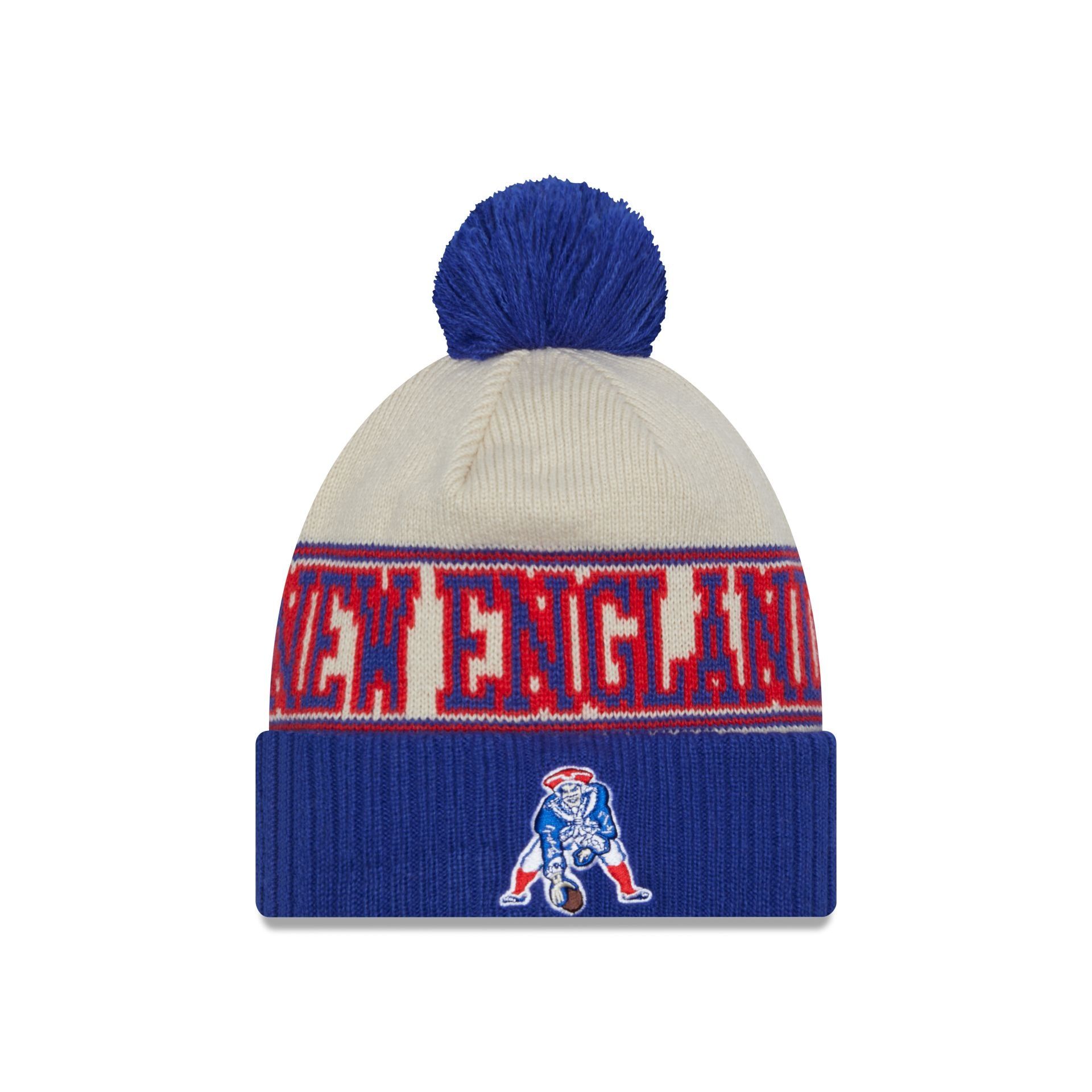 New England Patriots 2023 Cold Weather Historic Pom Knit sold by New Era