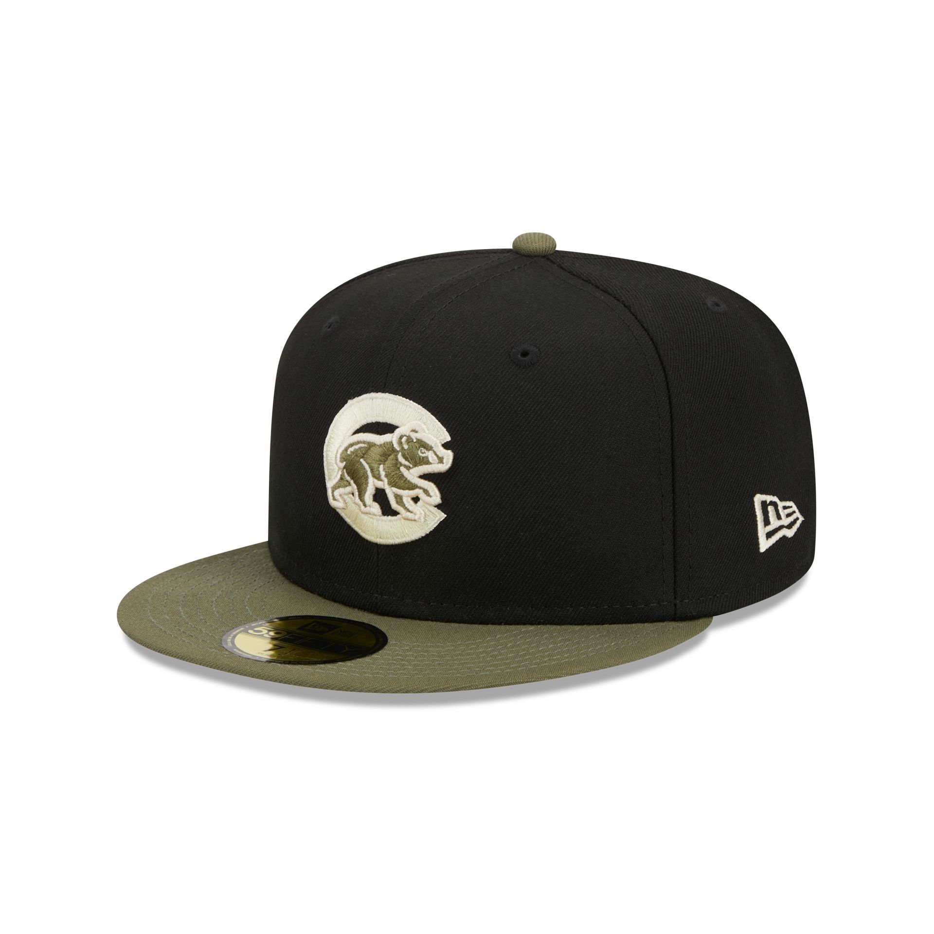 Chicago Cubs Khaki Green 59FIFTY Fitted Hat sold by New Era