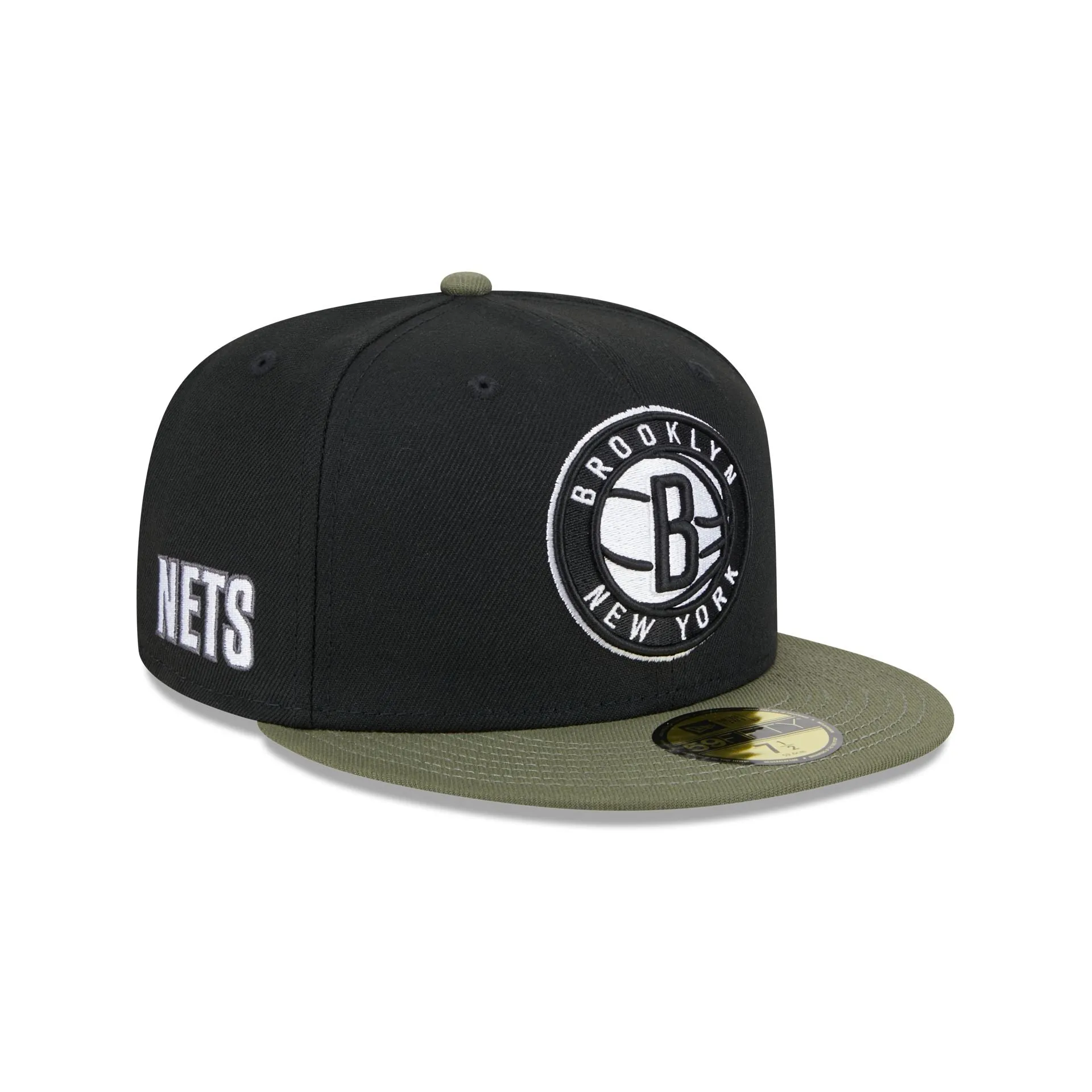 Brooklyn Nets Olive Visor 59FIFTY Fitted Hat sold by New Era