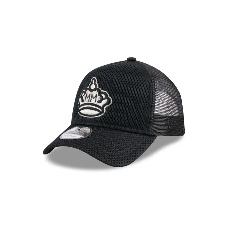 Miami Marlins City Mesh 9FORTY A-Frame Trucker Hat sold by New Era