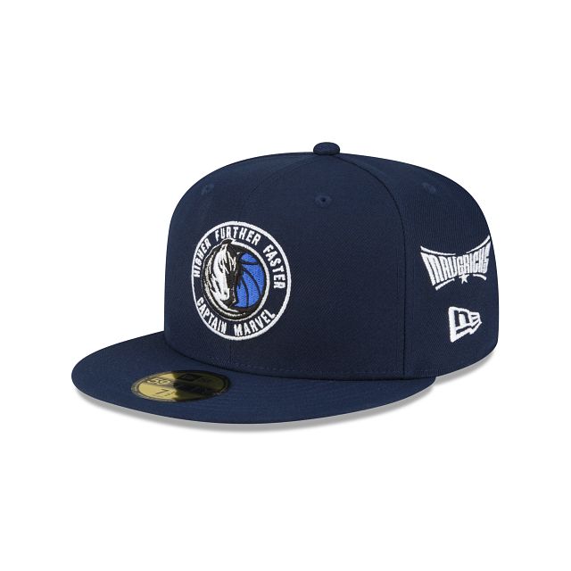 Marvel X Dallas Mavericks Blue 59FIFTY Fitted Hat sold by New Era