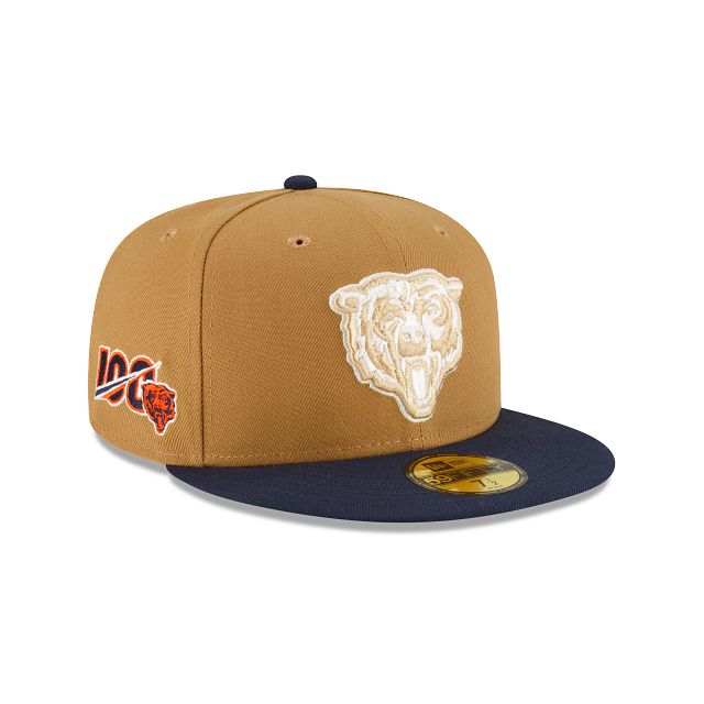 Chicago Bears Ivory Wheat 59FIFTY Fitted Hat sold by New Era