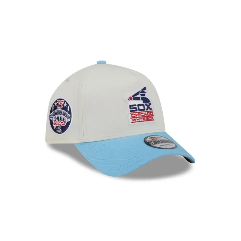 Chicago White Sox Chrome White 9FORTY A-Frame Snapback Hat sold by New Era
