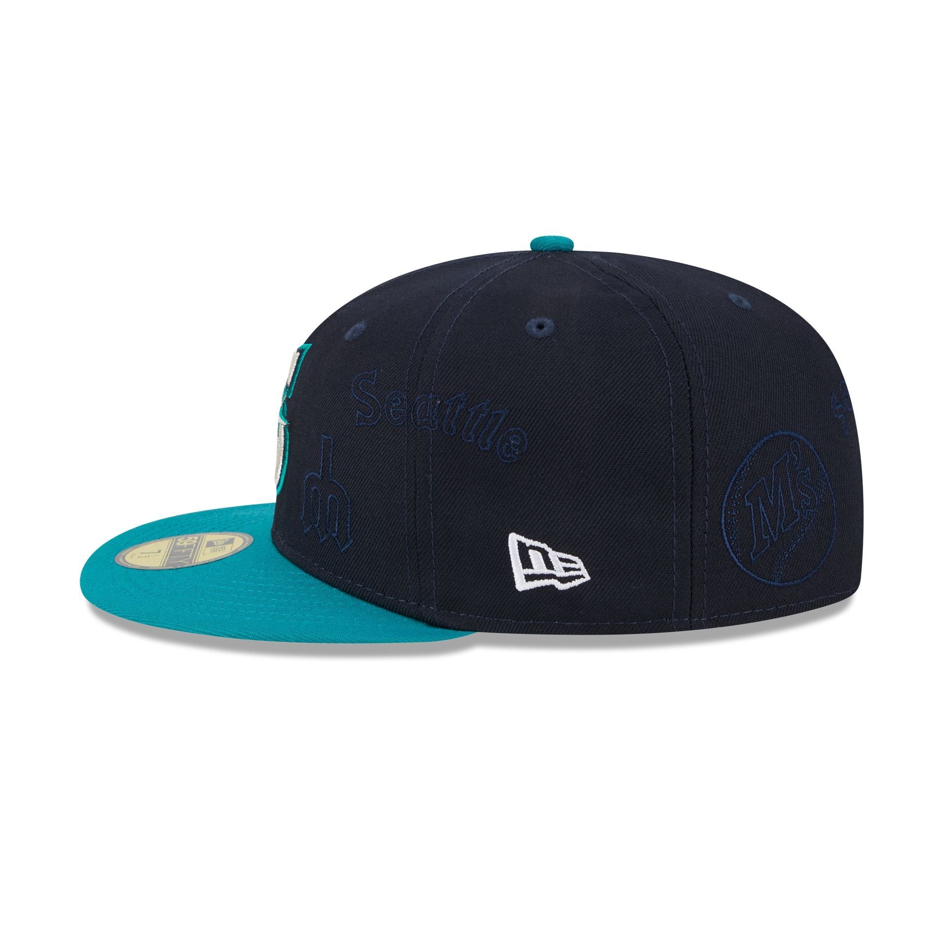 Seattle Mariners Multi Logo 59FIFTY Fitted Hat sold by New Era product image thumbnail 4