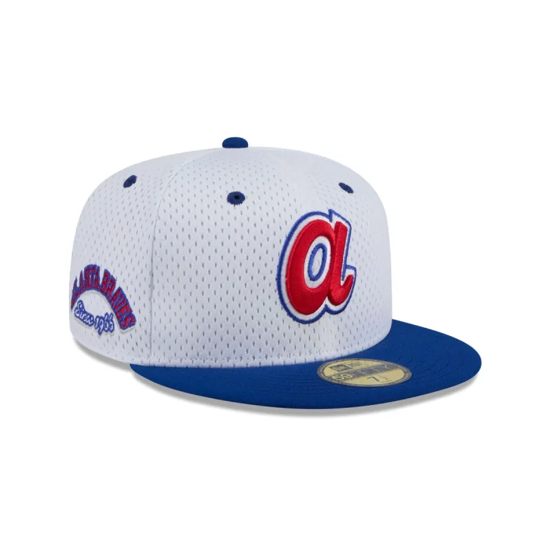 Atlanta Braves Throwback Mesh 59FIFTY Fitted Hat sold by New Era