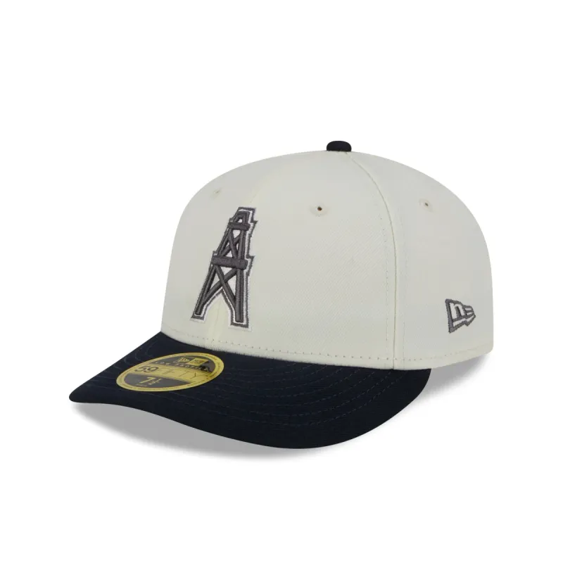 Oilers Chrome Crown Low Profile 59FIFTY Fitted Hat sold by New Era