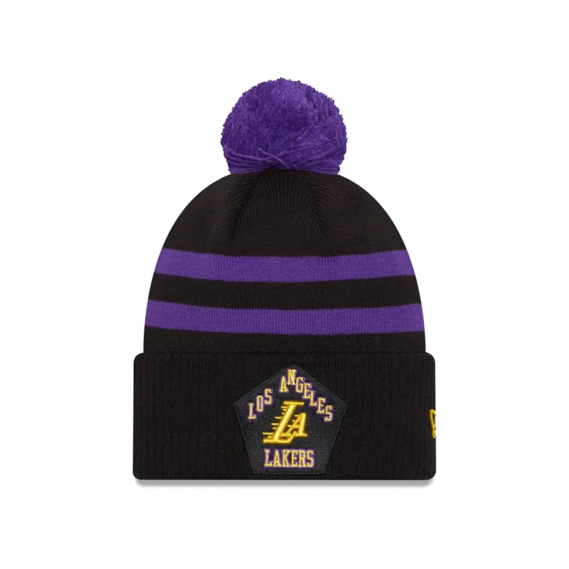 Los Angeles Lakers 2023 City Edition Pom Knit Hat sold by New Era