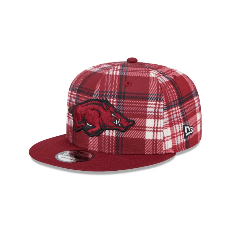 Arkansas Razorbacks Plaid 9FIFTY Snapback Hat sold by New Era