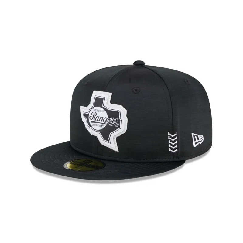 Texas Rangers 2024 Clubhouse Black 59FIFTY Fitted Hat sold by New Era