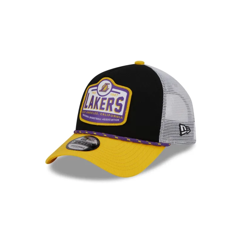 Los Angeles Lakers 2024 Rally Drive 9FORTY A-Frame Trucker Hat sold by New Era