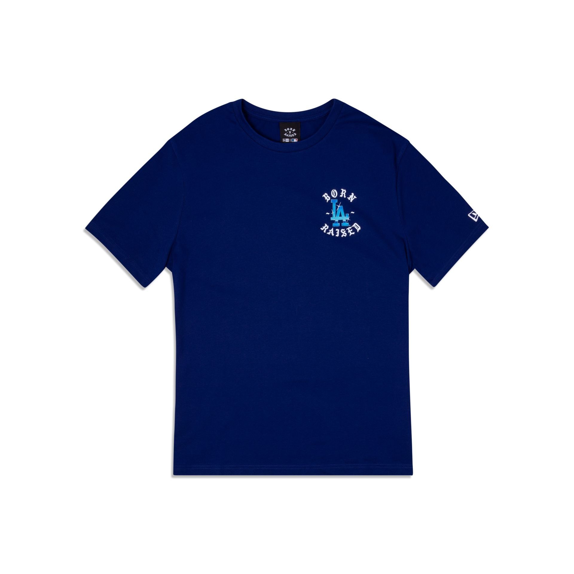 Born X Raised Los Angeles Dodgers Logo Blue T-Shirt sold by New Era