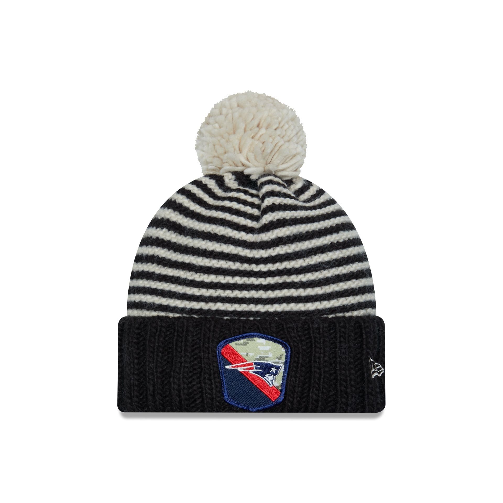 New England Patriots 2023 Salute to Service Women's Pom Knit Hat sold by New Era