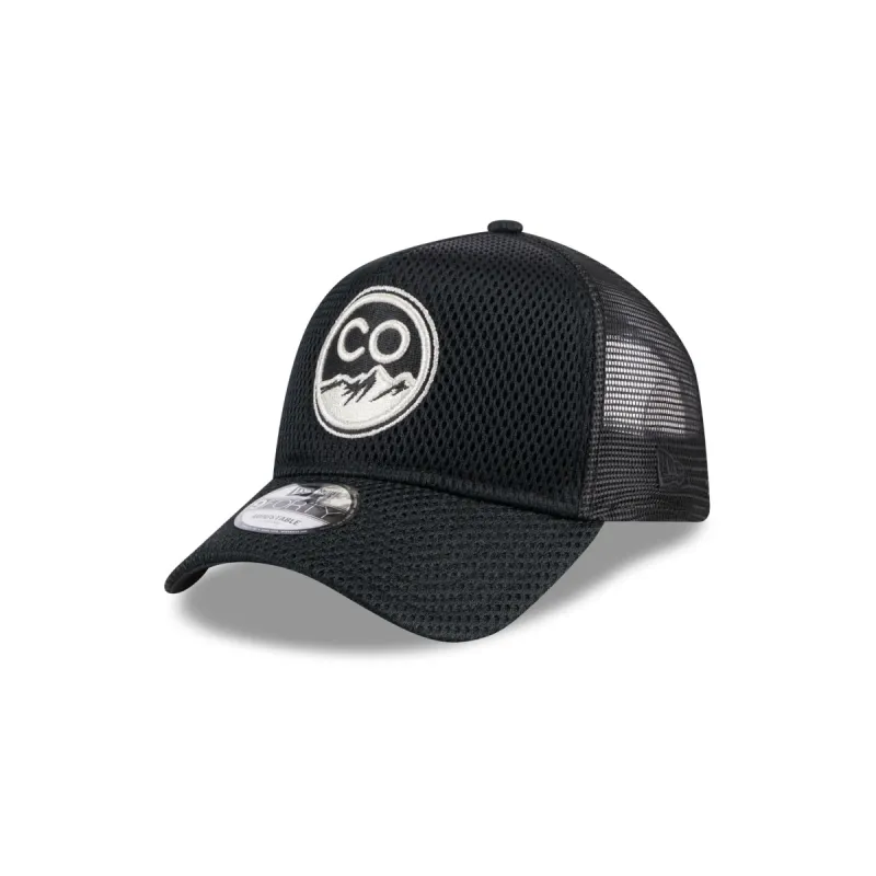 Colorado Rockies City Mesh 9FORTY A-Frame Trucker Hat sold by New Era