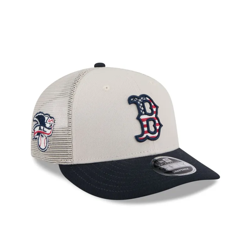 Boston Red Sox Independence Day 2024 Low Profile 9FIFTY Trucker Hat sold by New Era