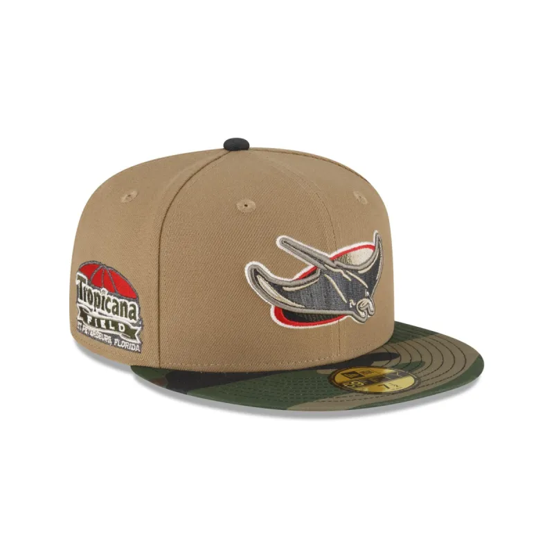 Just Caps Camo Khaki Tampa Bay Rays 59FIFTY Fitted Hat sold by New Era