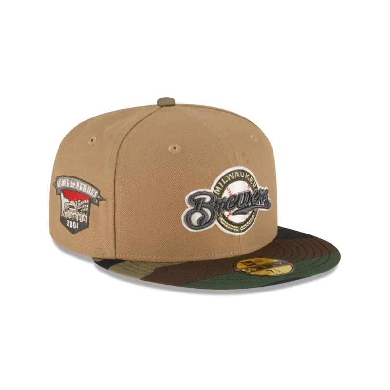 Just Caps Camo Khaki Milwaukee Brewers 59FIFTY Fitted Hat sold by New Era
