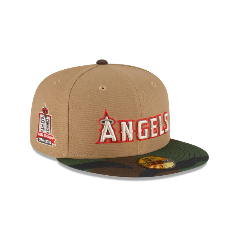Just Caps Camo Khaki Los Angeles Angels 59FIFTY Fitted Hat sold by New Era