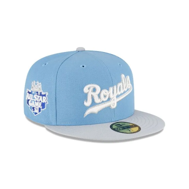 Just Caps Gray Visor Kansas City Royals 59FIFTY Fitted Hat sold by New Era