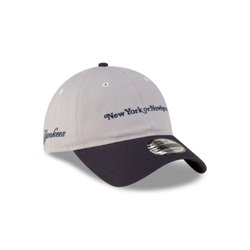 New York or Nowhere x New York Yankees Gray Wordmark 9TWENTY Adjustable Hat sold by New Era