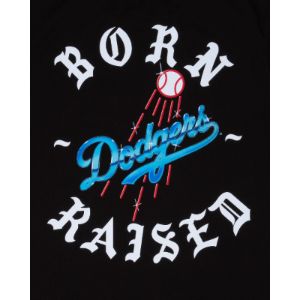 Born X Raised Los Angeles Dodgers Logo Black T-Shirt sold by New Era