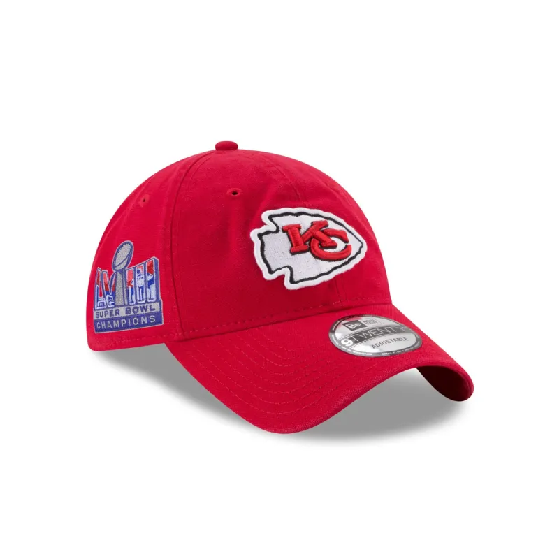 Kansas City Chiefs Super Bowl LVIII Champions Side Patch 9TWENTY Adjustable Hat sold by New Era