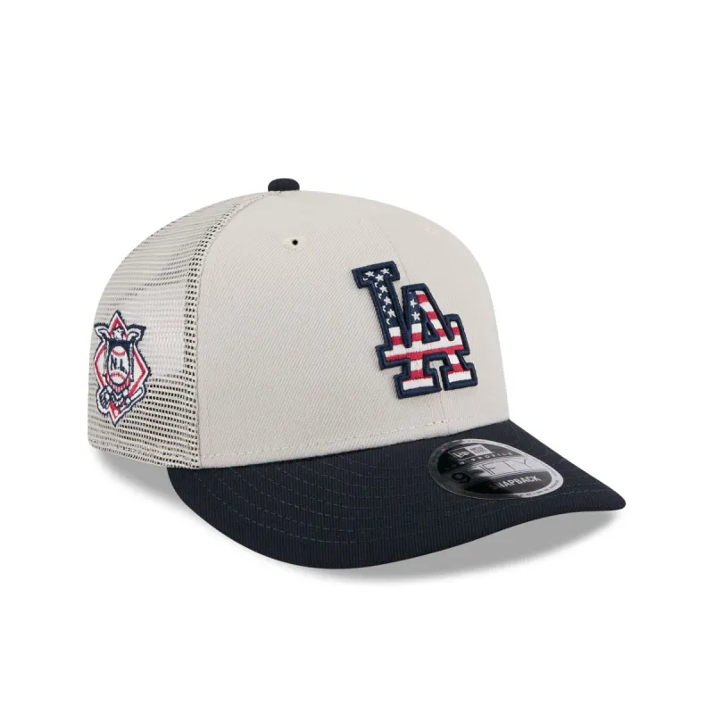 Los Angeles Dodgers Independence Day 2024 Low Profile 9FIFTY Trucker Hat sold by New Era