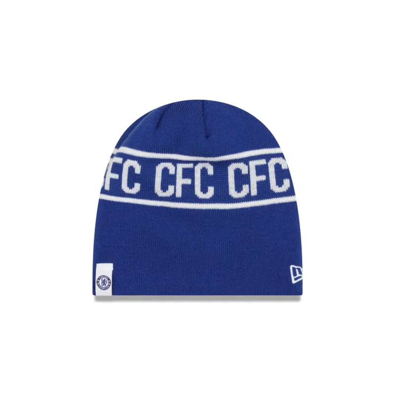 Chelsea FC Blue Skull Knit Hat sold by New Era