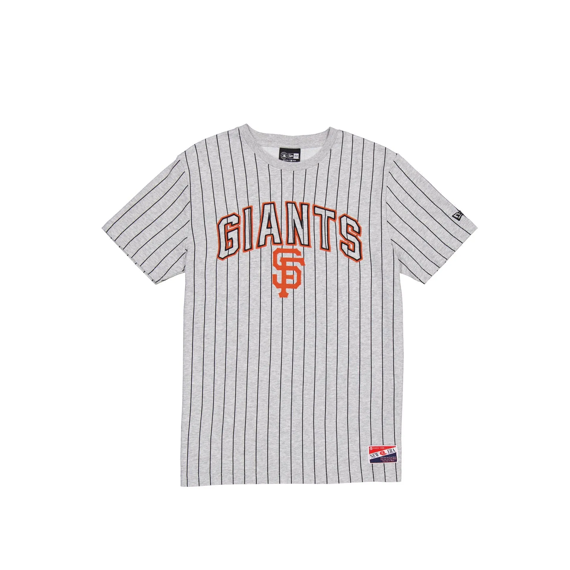 San Francisco Giants Throwback Gray Pinstripe T-Shirt sold by New Era