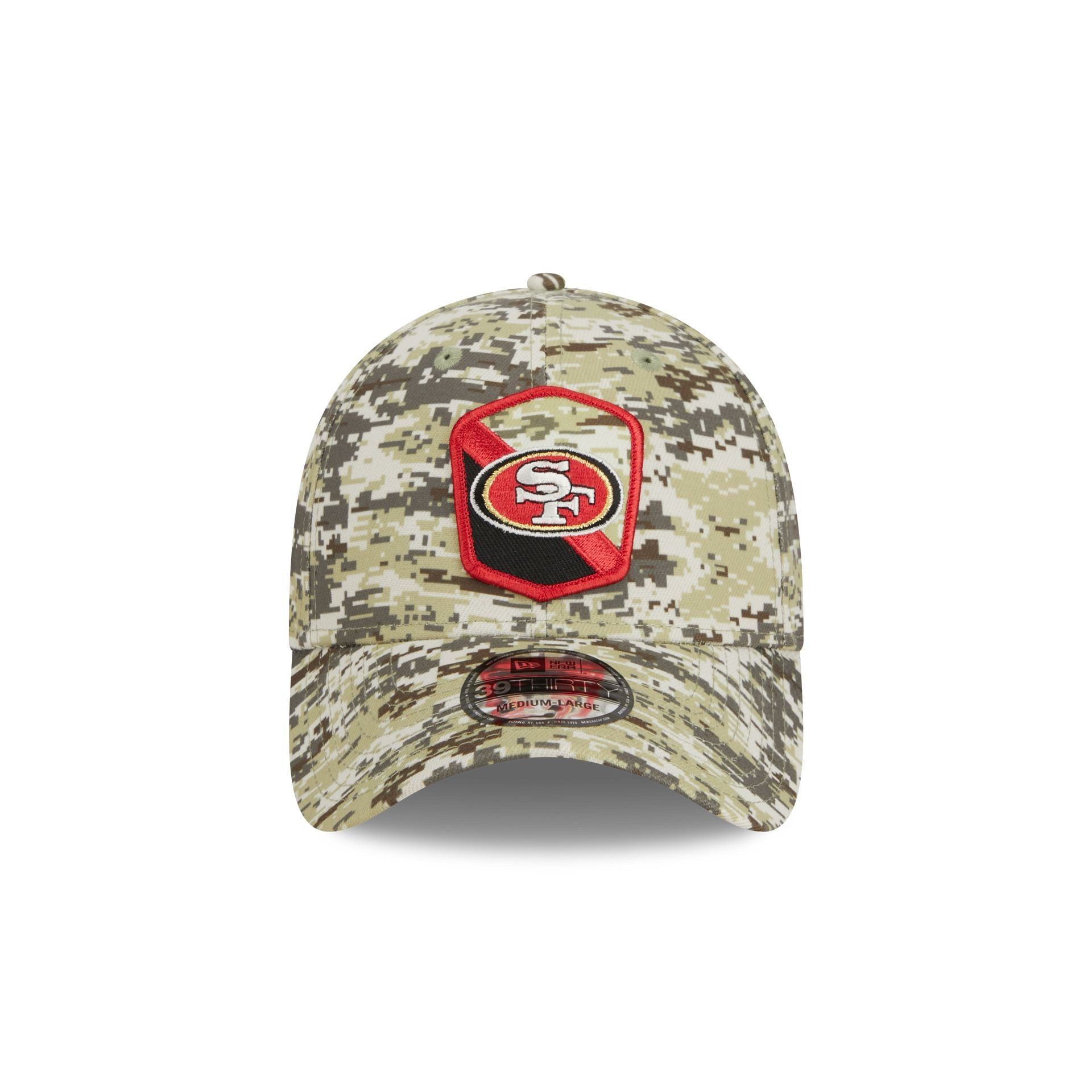 San Francisco 49ers 2023 Salute to Service Camo 39THIRTY Stretch Fit Hat sold by New Era product image thumbnail 2